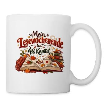 48 Kapitel – Cozy Buch Design für Leseratten - Tasse - Weiß - Rechts