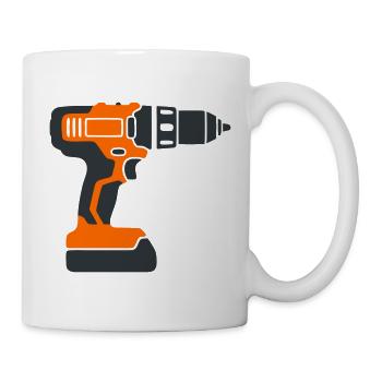 Akkuschrauber Werkzeug Grafik - Tasse - Weiß - Rechts