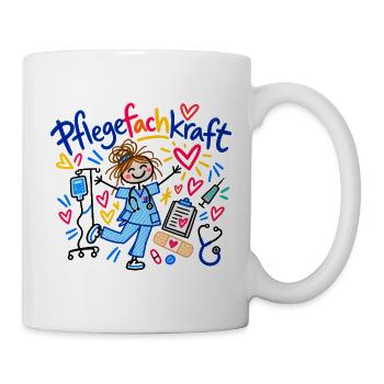 Pflegefachkraft Beruf Pflege Geschenk Doodle - Tasse - Weiß - Rechts