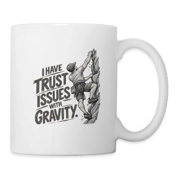 Lustiger Kletter-Schwerkraft-Humor - Tasse - Weiß - Rechts