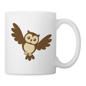 Eule Vogelmotiv Geschenkidee Illustration - Tasse - Weiß - Rechts