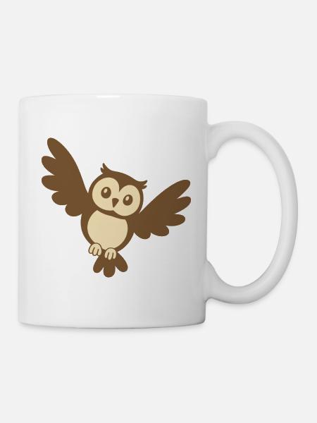 Eule Vogelmotiv Geschenkidee Illustration - Tasse - Weiß