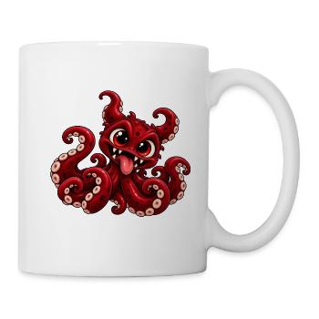 Tentakelmonster - Monster unter dem Bett Party - Tasse - Weiß - Rechts