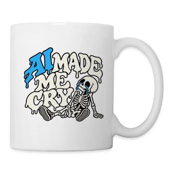 KI hat mich zum Weinen gebracht, Skelett. - Tasse - Weiß - Rechts