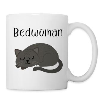 Katzen Nachthemd Schlafanzug Pyjama Bedwoman - Tasse - Weiß - Rechts