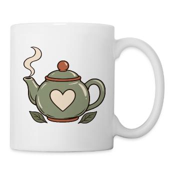 Tee und Zitrone – Teekanne - Tasse - Weiß - Rechts