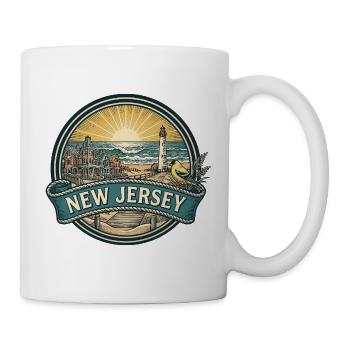 New Jersey Cape May Coast Retro-Reisegeschenk - Tasse - Weiß - Rechts