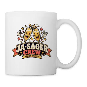 JA-SAGER Crew – Mission Hochzeit - Tasse - Weiß - Rechts