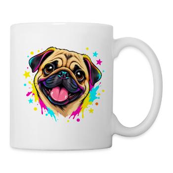 Mops Hund süßer Mops niedlicher Mops - Tasse - Weiß - Rechts