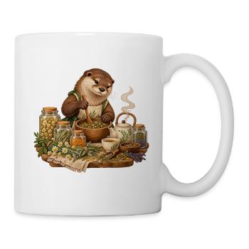 Otter mischt Kräutertee - Tasse - Weiß - Rechts