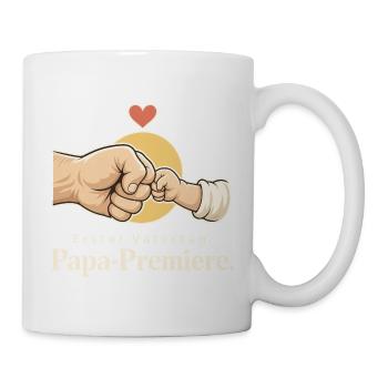 Erster Vatertag Papa-Premiere neuer Papa - Tasse - Weiß - Rechts