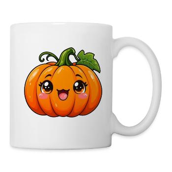 Kürbis Kawaii Style – Süßes Herbstmotiv - Tasse - Weiß - Rechts