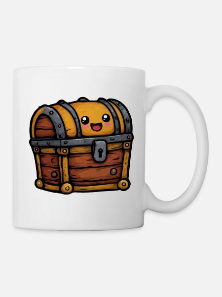Kuschelige Schatztruhe mit Lächeln - Tasse - Weiß