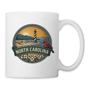 North Carolina Outer Banks Retro-Reisegeschenk - Tasse - Weiß - Rechts