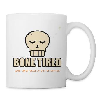 Sleeping Skull Bone müde – Halloween-müde - Tasse - Weiß - Rechts
