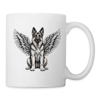 Deutscher Schäferhund Engel Abschied mit Flügeln - Tasse - Weiß - Rechts