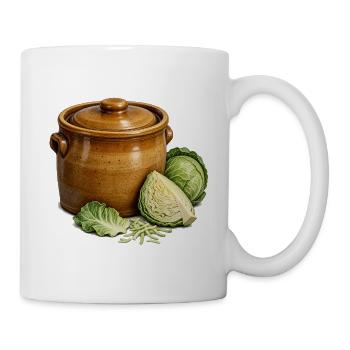 Steinzeug-Krocken und die Kohlernte - Tasse - Weiß - Rechts