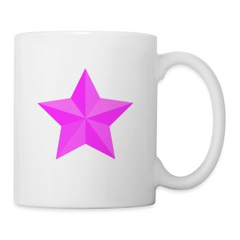 Geometrische Pink Star - Tasse - Weiß - Rechts