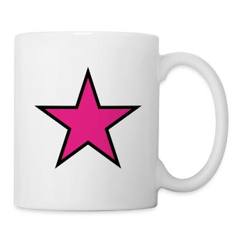 Pink Star auf Schwarz - Tasse - Weiß - Rechts