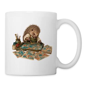 Stachelschwein marmoriert Papier - Tasse - Weiß - Rechts