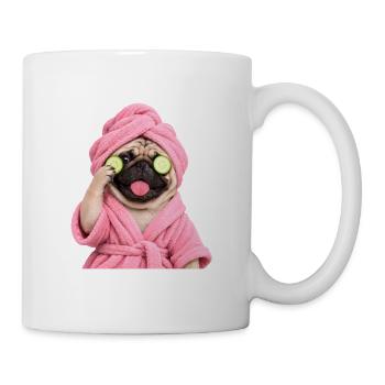 Mops Hund süßer Mops niedlicher Mops - Tasse - Weiß - Rechts