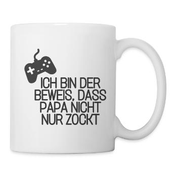 Ich bin der Beweis, dass Papa nicht nur zockt - Tasse - Weiß - Rechts