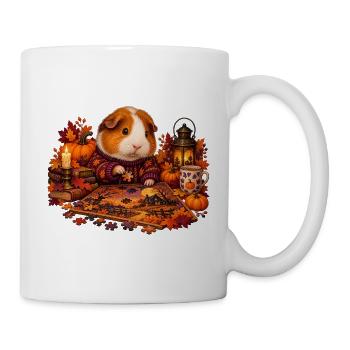 Meerschweinchen legt ein Herbstpuzzle - Tasse - Weiß - Rechts