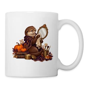 Otter restauriert einen antiken Handspiegel - Tasse - Weiß - Rechts