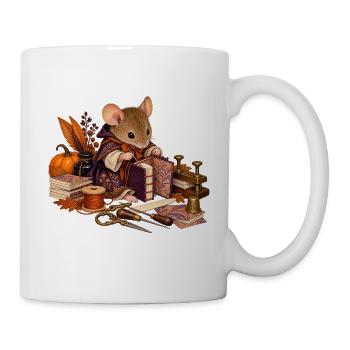Feldmaus bindet ein Miniaturtagebuch - Tasse - Weiß - Rechts