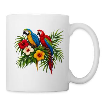 Lustiger Wellensittichbesitzer Vogelliebhaber Haustierkunst - Tasse - Weiß - Rechts
