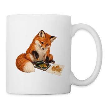 Fuchs druckt botanische Blätter - Tasse - Weiß - Rechts