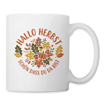 Hallo Herbst | Herbstzeit | Indian Summer - Tasse - Weiß - Rechts