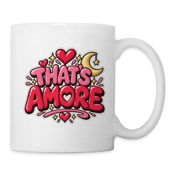 Das ist Amore Herz & Mond Themen-T-Shirt - Tasse - Weiß - Rechts