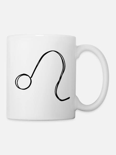 Sternzeichen Löwe handgezeichnet - Tasse - Weiß