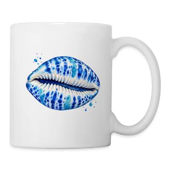 Kobaltblaues Kuhschalendesign - Tasse - Weiß - Rechts