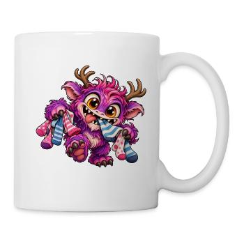 Sockenmonster - Monster unter dem Bett Party - Tasse - Weiß - Rechts
