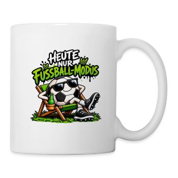 Heute nur Fußball-Modus - Tasse - Weiß - Rechts
