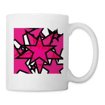 Kaleidoskopische Sternenexplosion Pink - Tasse - Weiß - Rechts