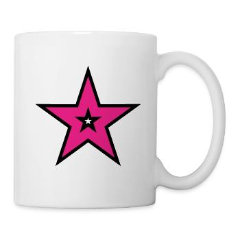 Pink Star auf Schwarz - Tasse - Weiß - Rechts