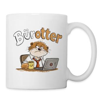 Bürotter Otter Büro Humor Kaffee Arbeit Montag - Tasse - Weiß - Rechts