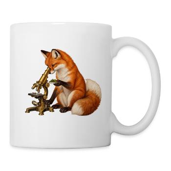 Fuchs mit Moos und Mikroskop - Tasse - Weiß - Rechts