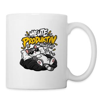 Vielleicht Heute Produktiv-Katze - Tasse - Weiß - Rechts