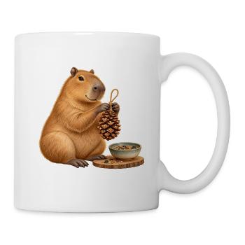 Capybara mit Zapfen-Futterspender - Tasse - Weiß - Rechts