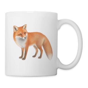 Illustriertes Fuchsblattpastell - Tasse - Weiß - Rechts