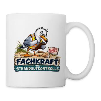 Fachkraft Strandgutkontrolle Cartoon - Tasse - Weiß - Rechts