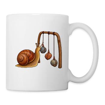 Schnecke mit Kiesel-Mobile - Tasse - Weiß - Rechts