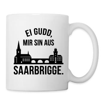 Saarbrücken Spruch Silhouette - Tasse - Weiß - Rechts