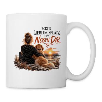 Nebendir am Meer: Hundeliebe - Tasse - Weiß - Rechts