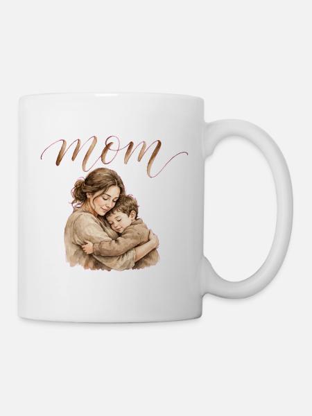 Mama umarmt Aquarell-Umarmung - Tasse - Weiß