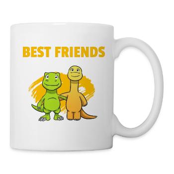Best Friends Dinos Beste Freunde Dinosaurier - Tasse - Weiß - Rechts